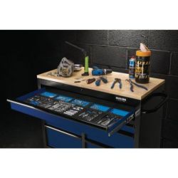 BUNKER Fahrbarer Werkbank-Werkzeugschrank, 7 Schubladen, 104cm, blau