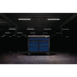 BUNKER Fahrbarer Werkbank-Werkzeugschrank, 7 Schubladen, 104cm, blau