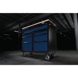 BUNKER Fahrbarer Werkbank-Werkzeugschrank, 7 Schubladen, 104cm, blau