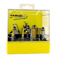 Famag HM-Profilfräser D34,9 B20 R6,4 GL 57 mm SØ8 mm mit Anlauflager D9,5 mm *3