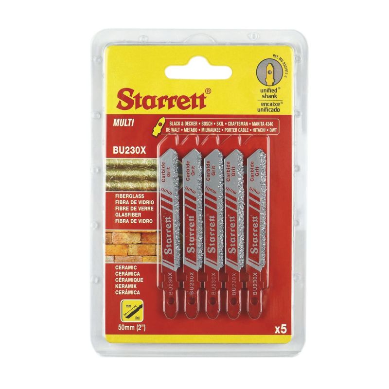 Starrett Stichsägeblatt Hartmetallbeschichtet – Carbide Grit – Abrasive Materials (5-Pack)