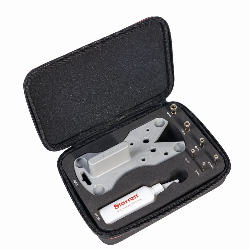 Starrett Diamant-Fliesenbohrer-Set KD06041 – 6-Piece with Drill Guide and Water Bottle