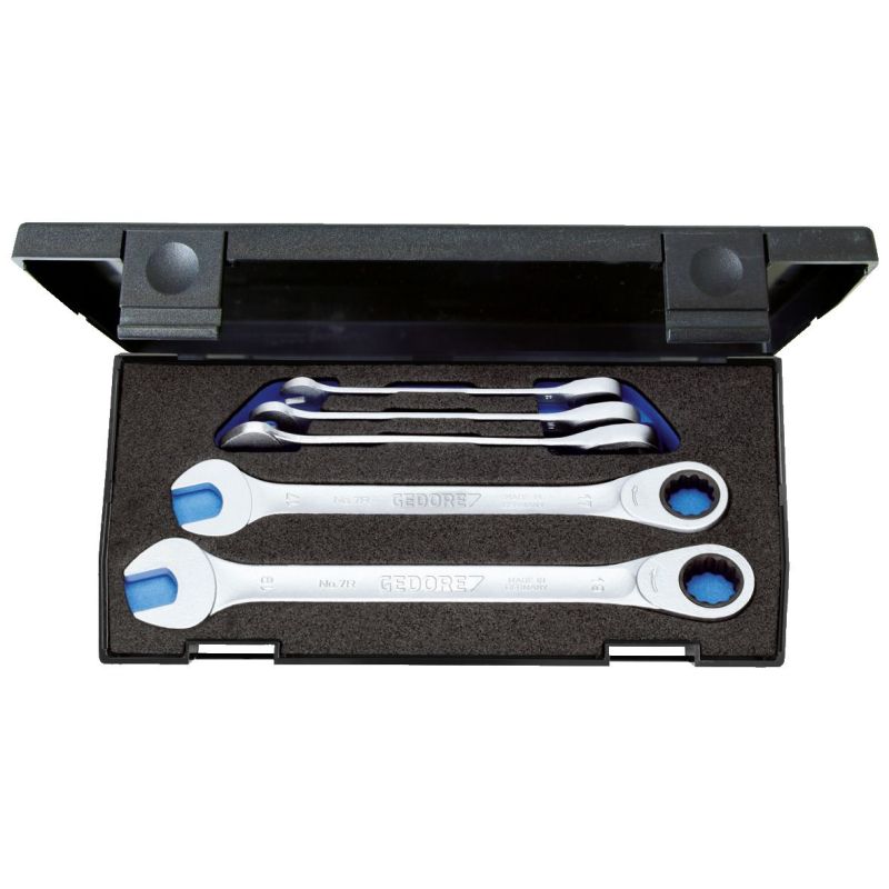 Gedore Satz Maulschlüssel mit Ringratsche 5-tlg 8-19 mm