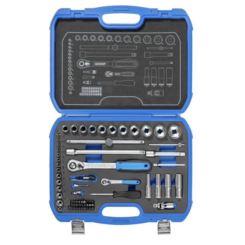 Gedore Steckschlüssel-Satz 1/4"+1/2" 69-tlg