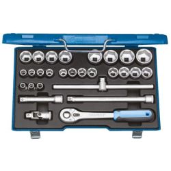 Gedore Steckschlüssel-Satz 1/2" 28-tlg 6-kant 10-36 mm