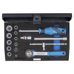 Gedore Steckschlüssel-Satz 1/4" 16-tlg 6-kant 4-13 mm