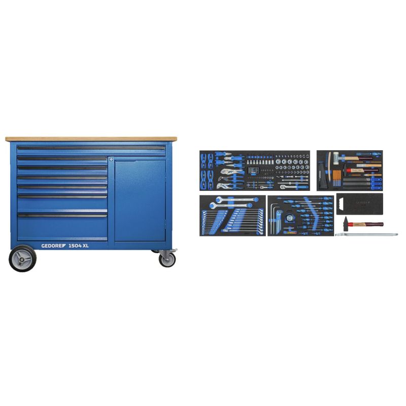 Gedore Werkbank mit AGRAR Basis-Sortiment 198-tlg