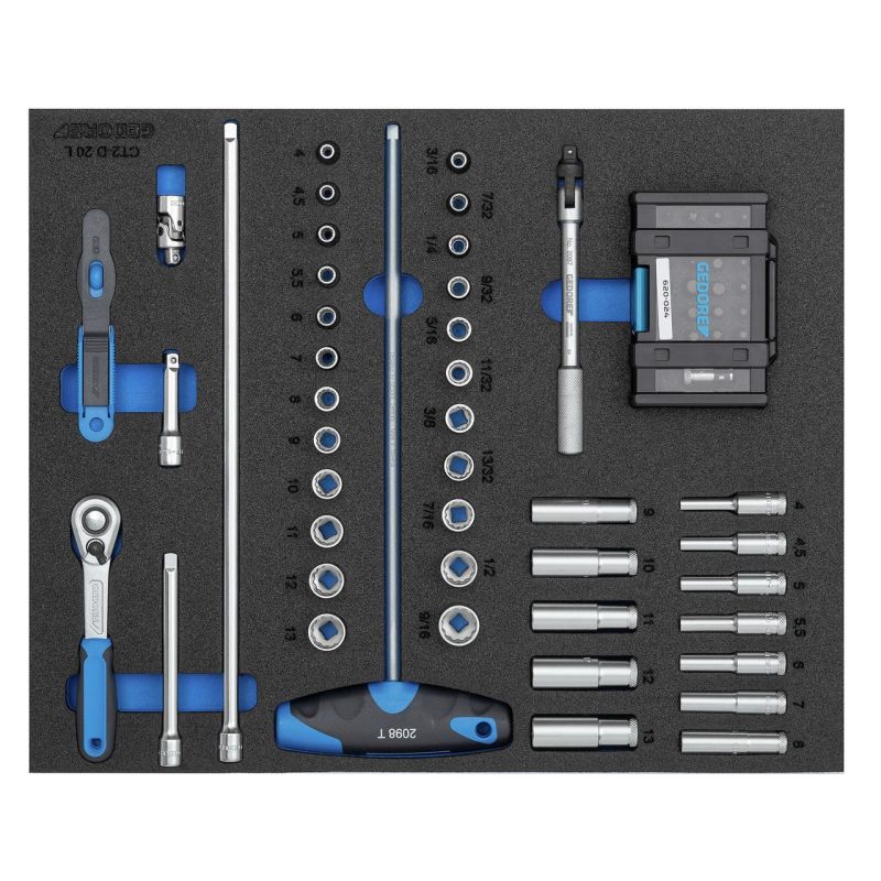 Gedore Steckschlüssel-Sortiment 1/4" in CT-Modul 67tlg