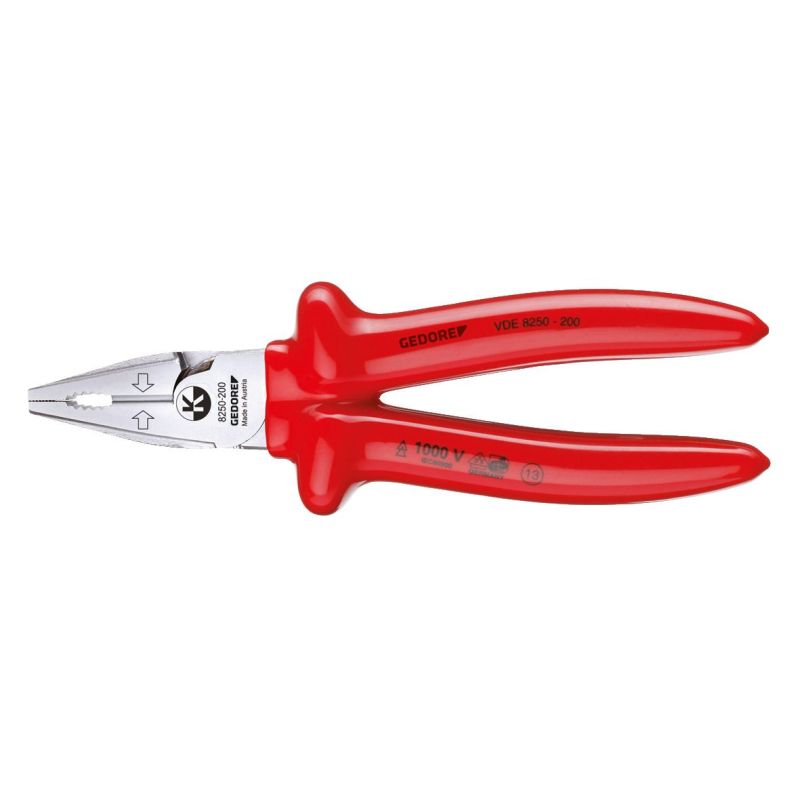 Gedore VDE-Kraft-Kombinationszange mit Tauchisolierung