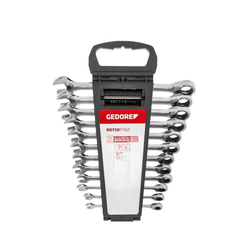 Gedore Ringratschenmaulschl.Satz SW8-19mm 12tlg