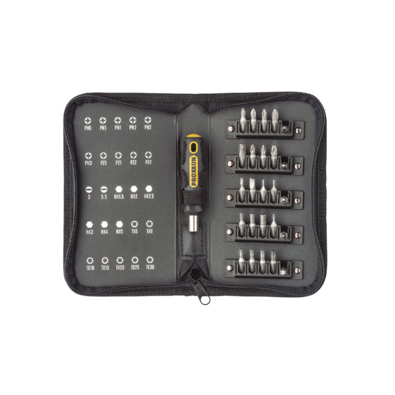 PROXXON Kompakt-Bitsatz mit FLEX-DOT-Griff