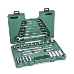 Sata 32 Tlg. 3/8 Zoll 120XP 6-Kant Steckschlüssel & Ratschen-Ringmaulschlü