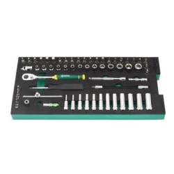 Sata 66 Tlg. 1/4 Zoll 6-Kant Steckschlüssel Set mit EVA Einlage für Werkst