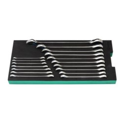 Sata 17 Tlg. Doppelratschen-Ringmaulschlüssel Set mit EVA Einlage für