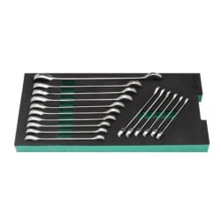 Sata 16 Tlg. Ratschen-Ringmaulschlüssel Set mit EVA Einlage für Werkst