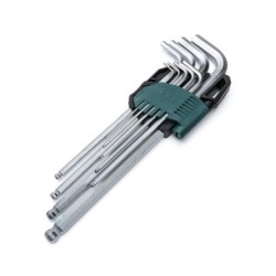 Sata 9 Tlg. Kugelkopf-Innensechskant-Winkelstiftschlüssel Set extra la