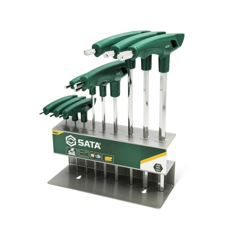 Sata 9 Tlg. Kugelkopf-Innensechskant-Winkelstiftschlüssel Set mit T-Gr