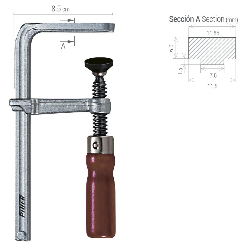 Piher SCHRAUBZWINGE PIHER TMM 12x6 cm