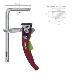 Piher SCHRAUBZWINGE PIHER TPAL 30x6 cm