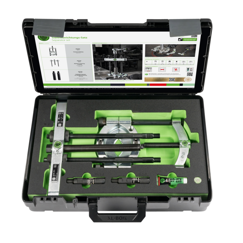 Kukko Trennvorrichtungssatz mit Schnellspann-Druckspindel Ø 25-155 mm/400 mm